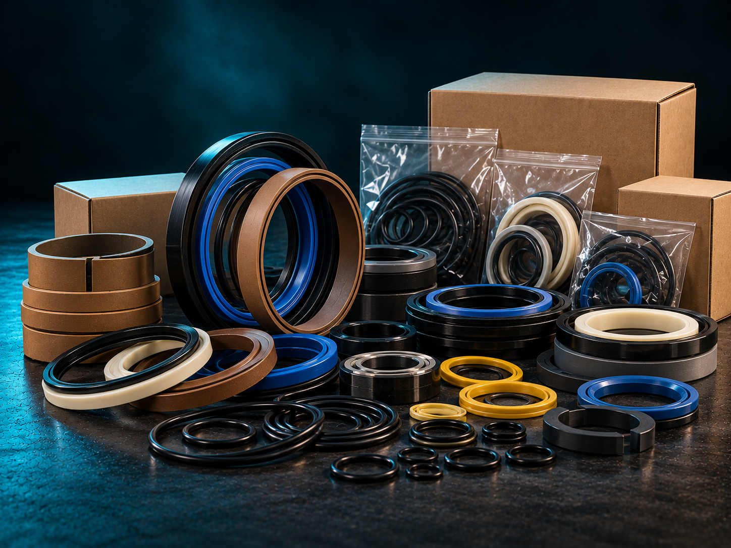 Hydraulic cylinder seal kits and O-rings for excavators